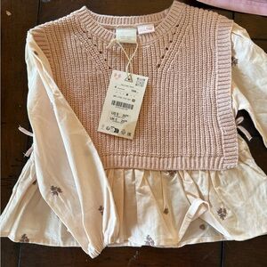 Zara Bundle - 3 light sweaters, 3 tees - size 4